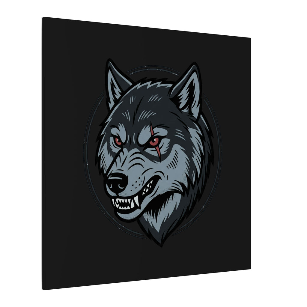 Wolf Head Canvas Wall Art — Fierce Gray Wolf Portrait Matte Stretched