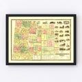 Vintage Map of Bennington County, Vermont 1856