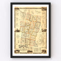 Vintage Map of Windham County, Vermont 1856