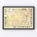 Vintage Map of Albany County, New York 1854