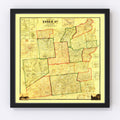 Vintage Map of Essex County, New York 1858
