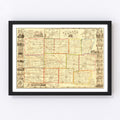 Vintage Map of Genesee County, New York 1854