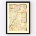 Vintage Map of Livingston County, New York 1852
