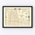Vintage Map of Madison County, New York 1853