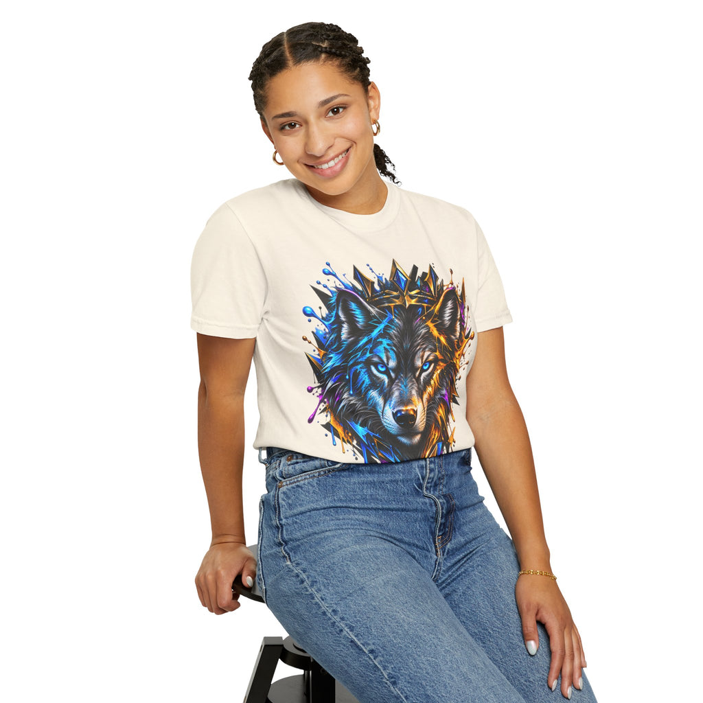 Wolf Head Graphic T-Shirt — Colorful Splash Art Tee