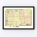 Vintage Map of Niagara County, New York 1852