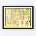 Vintage Map of Ontario County, New York 1852