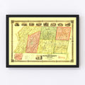Vintage Map of Putnam County, New York 1854