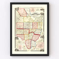 Vintage Map of Saratoga County, New York 1856