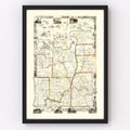 Vintage Map of Tioga County, New York 1855