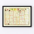 Vintage Map of Wayne County, New York 1853
