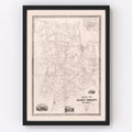 Vintage Map of Essex County, New Jersey 1850