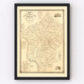Vintage Map of Hunterdon County, New Jersey 1851
