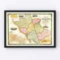 Vintage Map of Mercer County, New Jersey 1849