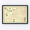 Vintage Map of Monmouth County, New Jersey 1851