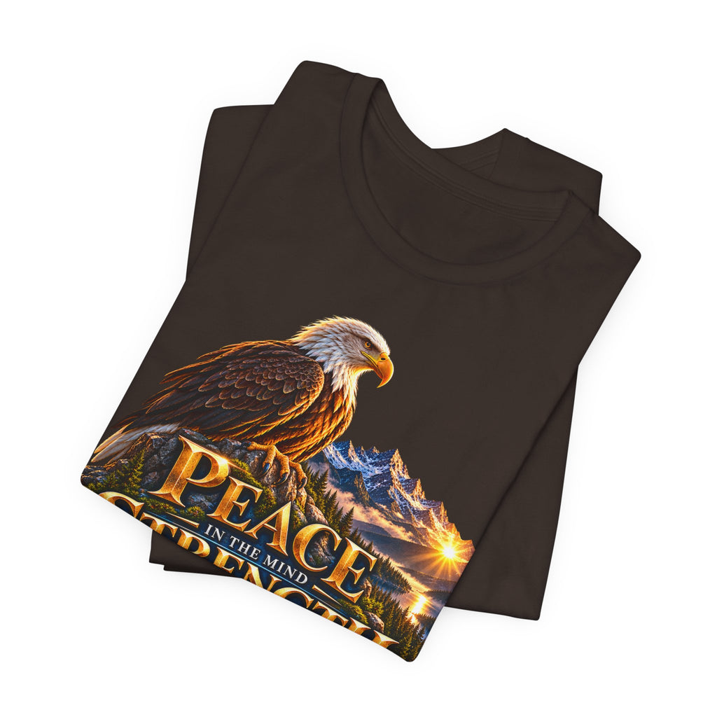 Eagle Mountain Sunrise T‑Shirt — "Peace Strength Freedom" Patriotic Tee