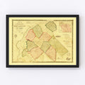 Vintage Map of Salem County, New Jersey 1849