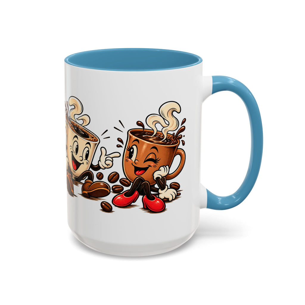 Coffee Cartoon Mug — Cute Dancing Coffee Cups Accent Mug