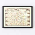 Vintage Map of Adams County, New Jersey 1858