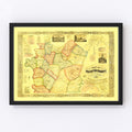 Vintage Map of Fayette County, Pennsylvania 1858