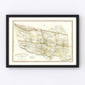 Vintage Map of Schuylkill County, Pennsylvania 1830