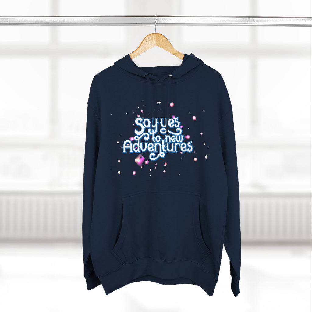 Hoodie — 'Say yes to New Adventures' Pastel Graphic Fleece Hoodie