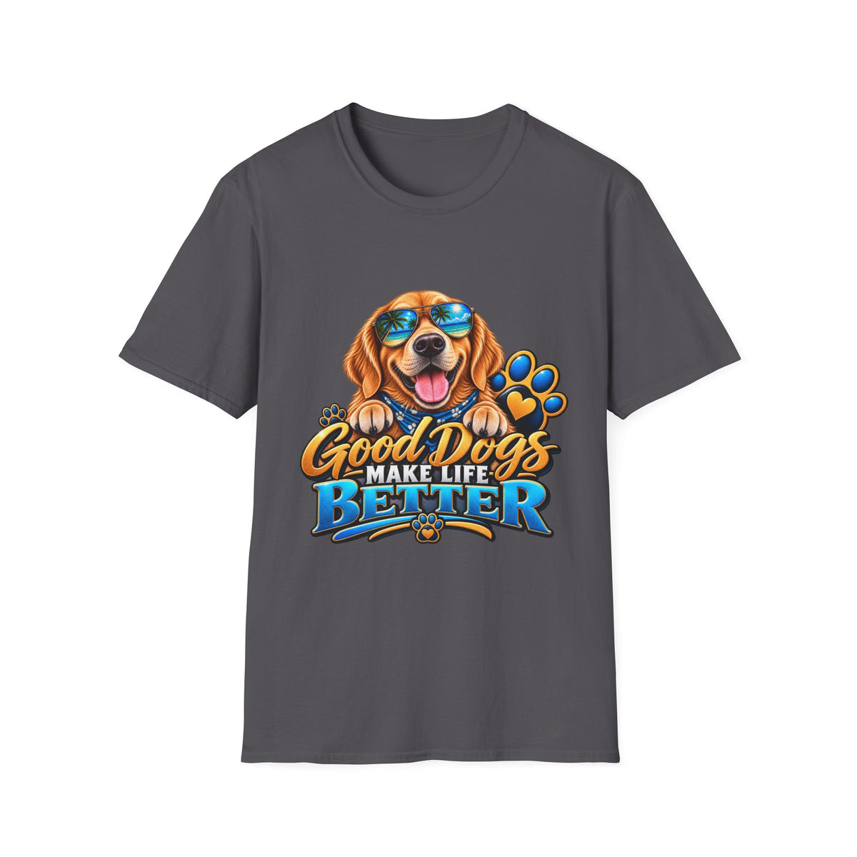 Good Dogs Make Life Better T-Shirt — Cute Golden Retriever Graphic Tee