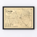 Vintage Map of Duval County, Florida 1885