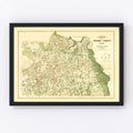 Vintage Map of Orange County, Florida 1890