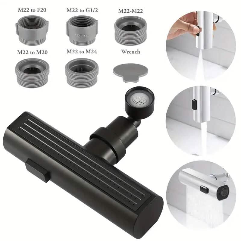 3-Mode Leakproof Sink Faucet Adapter - Durable Copper Construction for Kitchen and Bathroom