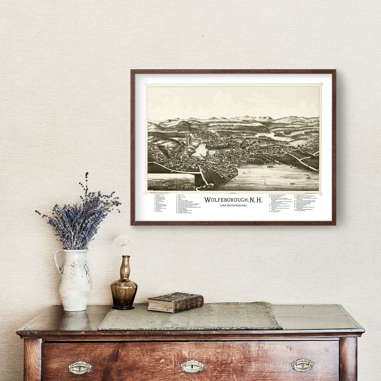 Vintage Map of Wolfeborough, New Hampshire 1889