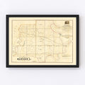 Vintage Map of Madison Parish, Louisiana 1860