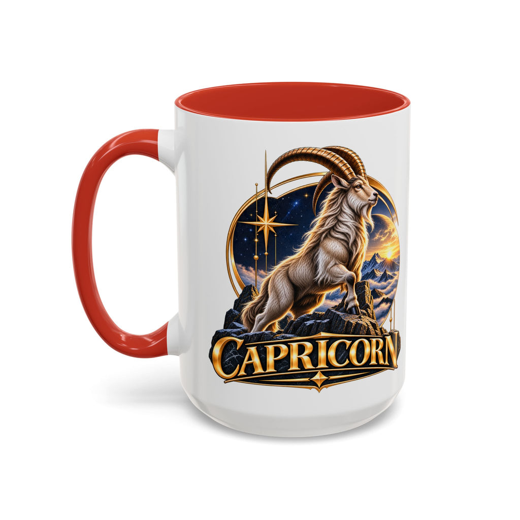 Capricorn Zodiac Coffee Mug — Astrological Goat Accent Mug (11/15oz)