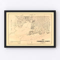 Vintage Map of Chambers County, Texas 1879