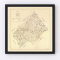 Vintage Map of De Witt County, Texas 1881