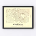 Vintage Map of Dimmit County, Texas 1879