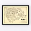 Vintage Map of Ellis County, Texas 1879