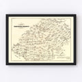 Vintage Map of Fayette County, Texas 1879