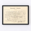 Vintage Map of Gillespie County, Texas 1879