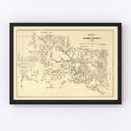 Vintage Map of Kerr County, Texas 1879