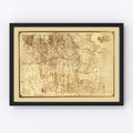 Vintage Map of Llano County, Texas 1875