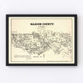 Vintage Map of Marion County, Texas 1879