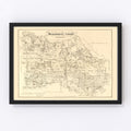 Vintage Map of Montgomery County, Texas 1880
