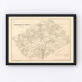 Vintage Map of Navarro County, Texas 1880