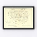Vintage Map of Orange County, Texas 1880