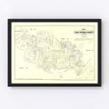 Vintage Map of San Patricio County, Texas 1879