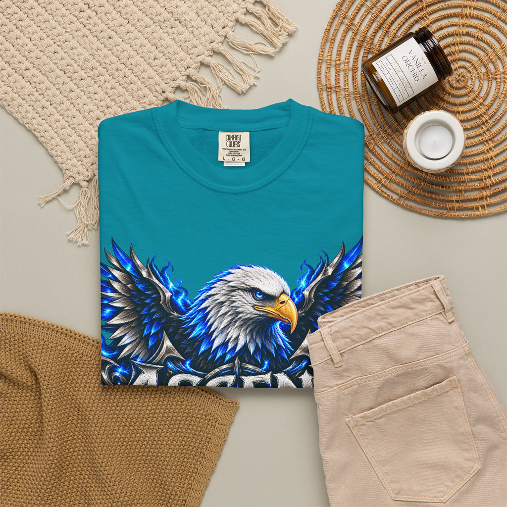 Ascend Eagle T-Shirt — Bold Blue Eagle Graphic Tee