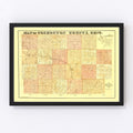 Vintage Map of Coshocton County, Ohio 1850