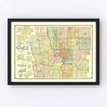 Vintage Map of Franklin County, Ohio 1895