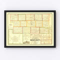 Vintage Map of Holmes County, Ohio 1861